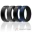 Picture of Silicone Wedding 2Layer Step Ring Set - Black-Blue by ROQ for Men - 4 x 16 mm Ring