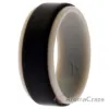 Picture of Silicone Wedding 2Layer Step Ring - Grey-Black by ROQ for Men - 8 mm Ring