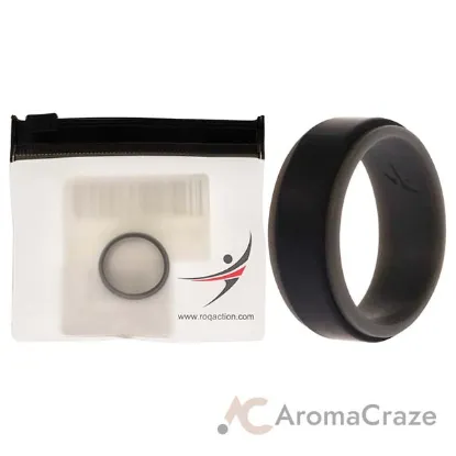 Picture of Silicone Wedding 2Layer Step Ring - Grey-Black by ROQ for Men - 9 mm Ring
