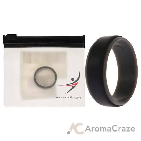 Picture of Silicone Wedding 2Layer Step Ring - Grey-Black by ROQ for Men - 10 mm Ring