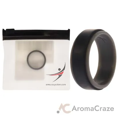 Picture of Silicone Wedding 2Layer Step Ring - Grey-Black by ROQ for Men - 11 mm Ring