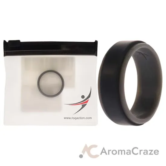 Picture of Silicone Wedding 2Layer Step Ring - Grey-Black by ROQ for Men - 11 mm Ring