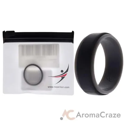 Picture of Silicone Wedding 2Layer Step Ring - Grey-Black by ROQ for Men - 12 mm Ring