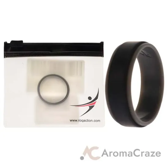 Picture of Silicone Wedding 2Layer Step Ring - Grey-Black by ROQ for Men - 14 mm Ring