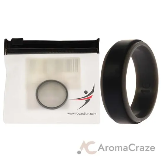 Picture of Silicone Wedding 2Layer Step Ring - Grey-Black by ROQ for Men - 16 mm Ring