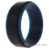 Picture of Silicone Wedding 2Layer Step Ring - Blue-Black by ROQ for Men - 9 mm Ring