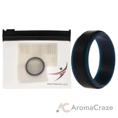 Picture of Silicone Wedding 2Layer Step Ring - Blue-Black by ROQ for Men - 10 mm Ring