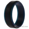 Picture of Silicone Wedding 2Layer Step Ring - Blue-Black by ROQ for Men - 10 mm Ring
