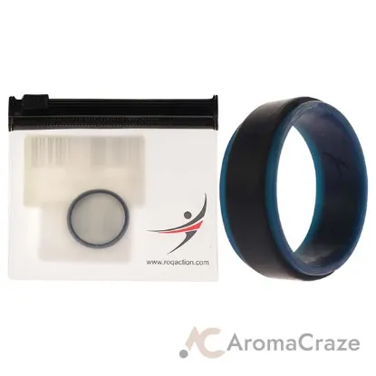 Picture of Silicone Wedding 2Layer Step Ring - Blue-Black by ROQ for Men - 11 mm Ring