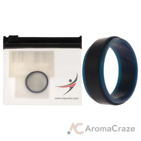 Picture of Silicone Wedding 2Layer Step Ring - Blue-Black by ROQ for Men - 11 mm Ring