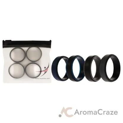 Picture of Silicone Wedding 2Layer Step Ring - Blue-Black by ROQ for Men - 12 mm Ring