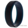 Picture of Silicone Wedding 2Layer Step Ring - Blue-Black by ROQ for Men - 14 mm Ring