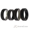 Picture of Silicone Wedding 2Layer Middle Line Ring Set - Black-Camo by ROQ for Men - 4 x 14 mm Ring