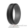 Picture of Silicone Wedding 2Layer Middle Line Ring - Grey-Black by ROQ for Men - 8 mm Ring