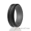 Picture of Silicone Wedding 2Layer Middle Line Ring - Grey-Black by ROQ for Men - 8 mm Ring