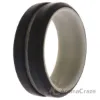 Picture of Silicone Wedding 2Layer Middle Line Ring - Grey-Black by ROQ for Men - 9 mm Ring