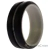 Picture of Silicone Wedding 2Layer Middle Line Ring - Grey-Black by ROQ for Men - 10 mm Ring