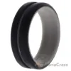 Picture of Silicone Wedding 2Layer Middle Line Ring - Grey-Black by ROQ for Men - 12 mm Ring