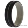 Picture of Silicone Wedding 2Layer Middle Line Ring - Grey-Black by ROQ for Men - 13 mm Ring