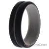 Picture of Silicone Wedding 2Layer Middle Line Ring - Grey-Black by ROQ for Men - 14 mm Ring