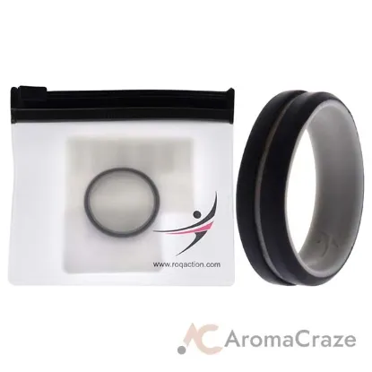 Picture of Silicone Wedding 2Layer Middle Line Ring - Grey-Black by ROQ for Men - 15 mm Ring