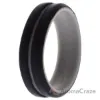 Picture of Silicone Wedding 2Layer Middle Line Ring - Grey-Black by ROQ for Men - 15 mm Ring
