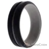 Picture of Silicone Wedding 2Layer Middle Line Ring - Grey-Black by ROQ for Men - 16 mm Ring