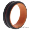 Picture of Silicone Wedding 2Layer Middle Line Ring - Orange-Black by ROQ for Men - 11 mm Ring