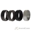 Picture of Silicone Wedding Twin Step Ring Set - Black by ROQ for Men - 4 x 7 mm Ring