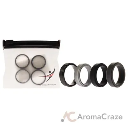 Picture of Silicone Wedding Twin Step Ring Set - Black by ROQ for Men - 4 x 8 mm Ring