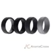 Picture of Silicone Wedding Twin Step Ring Set - Black by ROQ for Men - 4 x 9 mm Ring