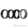 Picture of Silicone Wedding Twin Step Ring Set - Black by ROQ for Men - 4 x 10 mm Ring