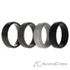 Picture of Silicone Wedding Twin Step Ring Set - Black by ROQ for Men - 4 x 13 mm Ring