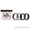Picture of Silicone Wedding Twin Step Ring Set - Black by ROQ for Men - 4 x 15 mm Ring