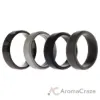 Picture of Silicone Wedding Twin Step Ring Set - Black by ROQ for Men - 4 x 15 mm Ring