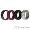 Picture of Silicone Wedding Twin Step Ring Set - Bordeaux by ROQ for Men - 4 x 7 mm Ring