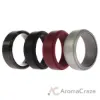 Picture of Silicone Wedding Twin Step Ring Set - Bordeaux by ROQ for Men - 4 x 9 mm Ring