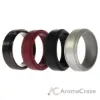 Picture of Silicone Wedding Twin Step Ring Set - Bordeaux by ROQ for Men - 4 x 10 mm Ring