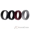 Picture of Silicone Wedding Twin Step Ring Set - Bordeaux by ROQ for Men - 4 x 11 mm Ring