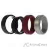 Picture of Silicone Wedding Twin Step Ring Set - Bordeaux by ROQ for Men - 4 x 12 mm Ring