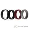 Picture of Silicone Wedding Twin Step Ring Set - Bordeaux by ROQ for Men - 4 x 14 mm Ring