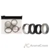 Picture of Silicone Wedding Twin Middle Line Ring Set - Black by ROQ for Men - 4 x 12 mm Ring
