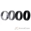 Picture of Silicone Wedding Twin Middle Line Ring Set - Black by ROQ for Men - 4 x 13 mm Ring