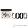 Picture of Silicone Wedding Twin Middle Line Ring Set - Black by ROQ for Men - 4 x 14 mm Ring
