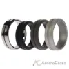 Picture of Silicone Wedding Twin Middle Line Ring Set - Black by ROQ for Men - 4 x 16 mm Ring