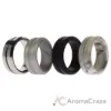 Picture of Silicone Wedding Twin Middle Line Ring Set - Marble by ROQ for Men - 4 x 7 mm Ring