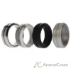 Picture of Silicone Wedding Twin Middle Line Ring Set - Marble by ROQ for Men - 4 x 8 mm Ring