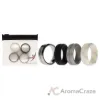 Picture of Silicone Wedding Twin Middle Line Ring Set - Marble by ROQ for Men - 4 x 9 mm Ring