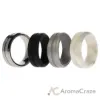 Picture of Silicone Wedding Twin Middle Line Ring Set - Marble by ROQ for Men - 4 x 9 mm Ring
