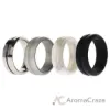 Picture of Silicone Wedding Twin Middle Line Ring Set - Marble by ROQ for Men - 4 x 10 mm Ring